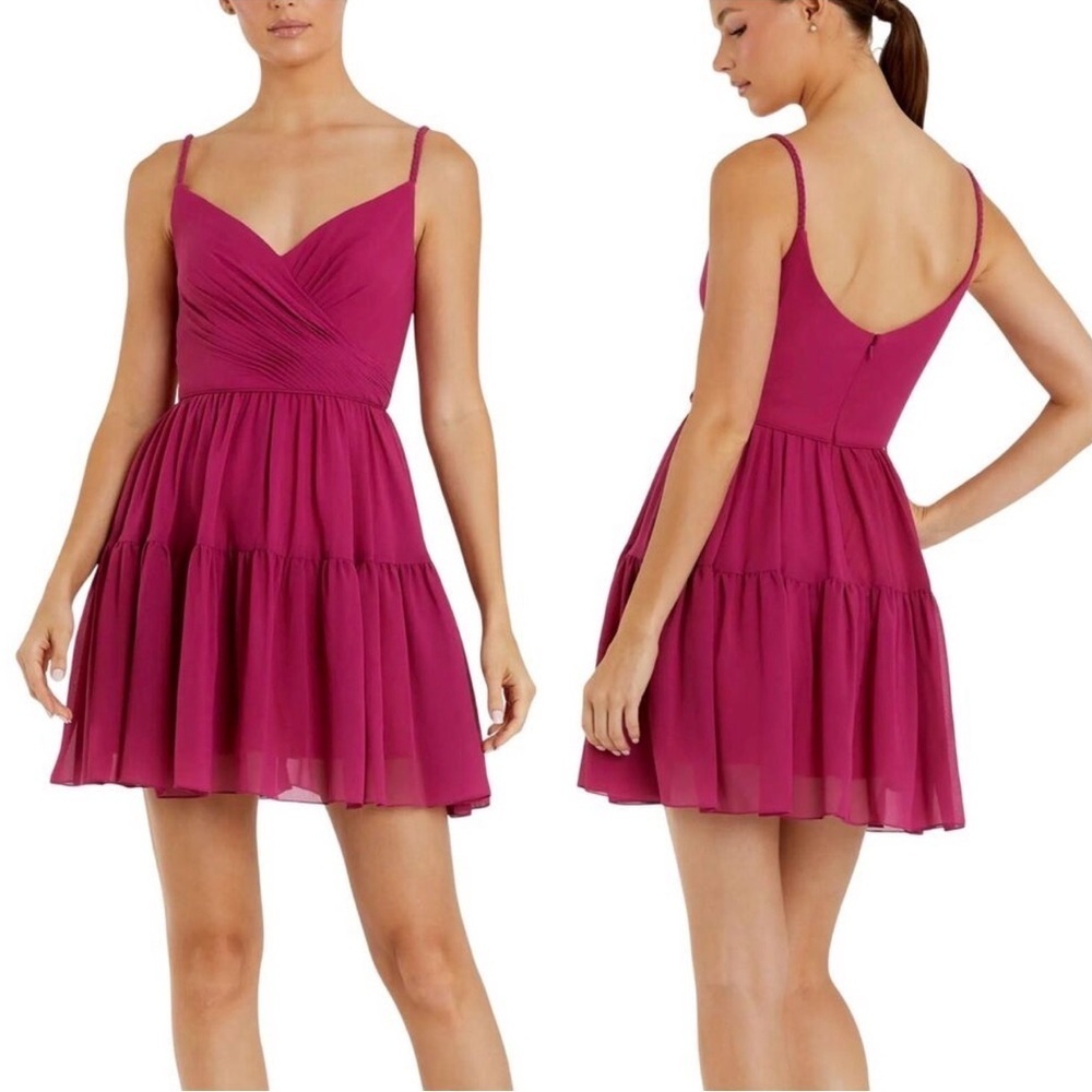 Mac Duggal Fuchsia Mini Dress NWT Size 12
